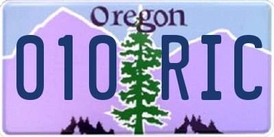 OR license plate 010RIC