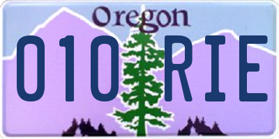 OR license plate 010RIE