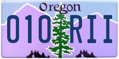 OR license plate 010RII