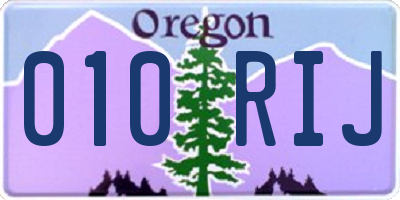 OR license plate 010RIJ