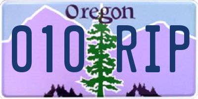 OR license plate 010RIP