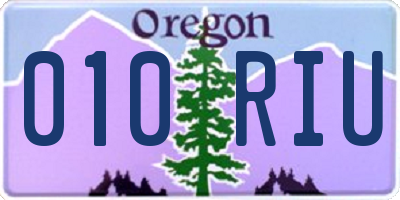 OR license plate 010RIU