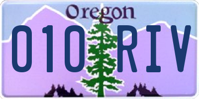OR license plate 010RIV