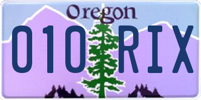 OR license plate 010RIX