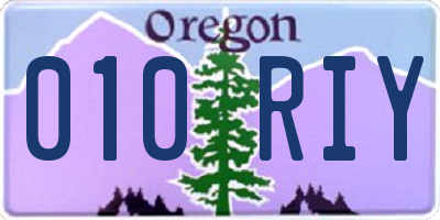 OR license plate 010RIY