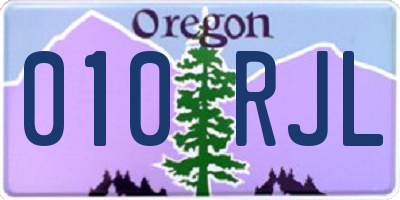 OR license plate 010RJL