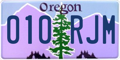 OR license plate 010RJM