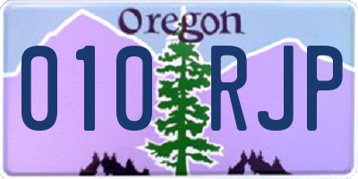 OR license plate 010RJP