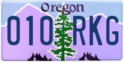 OR license plate 010RKG