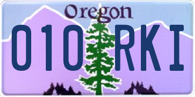 OR license plate 010RKI