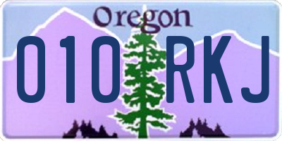 OR license plate 010RKJ