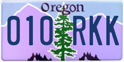 OR license plate 010RKK