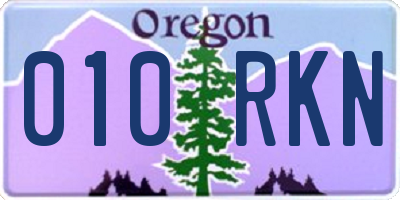 OR license plate 010RKN