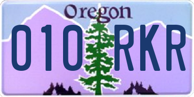 OR license plate 010RKR