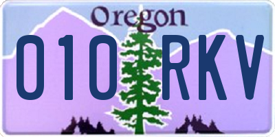 OR license plate 010RKV