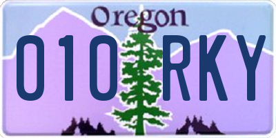 OR license plate 010RKY