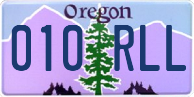 OR license plate 010RLL