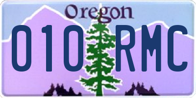OR license plate 010RMC