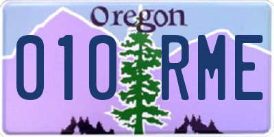 OR license plate 010RME