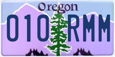 OR license plate 010RMM