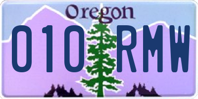 OR license plate 010RMW