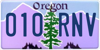 OR license plate 010RNV