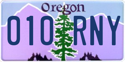 OR license plate 010RNY