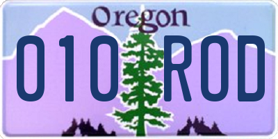 OR license plate 010ROD