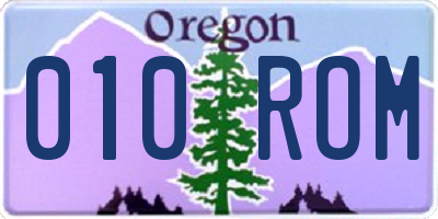 OR license plate 010ROM