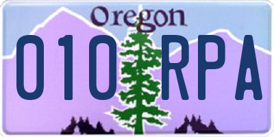 OR license plate 010RPA