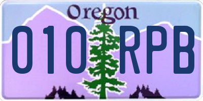 OR license plate 010RPB