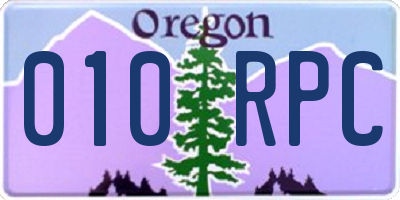 OR license plate 010RPC