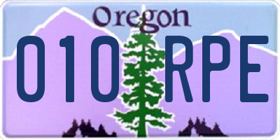 OR license plate 010RPE