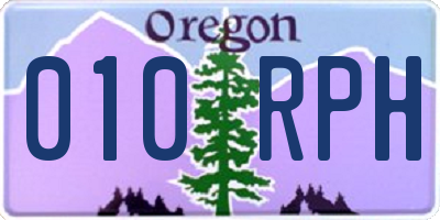 OR license plate 010RPH