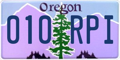 OR license plate 010RPI