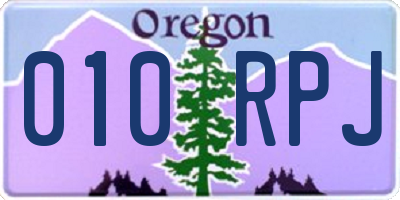 OR license plate 010RPJ