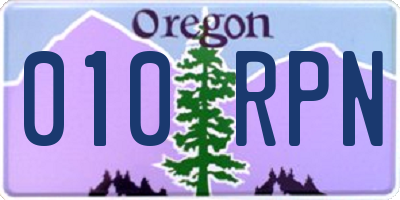 OR license plate 010RPN