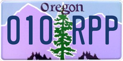 OR license plate 010RPP