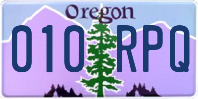 OR license plate 010RPQ