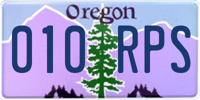 OR license plate 010RPS
