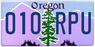OR license plate 010RPU