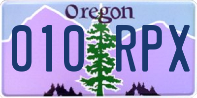 OR license plate 010RPX