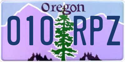 OR license plate 010RPZ