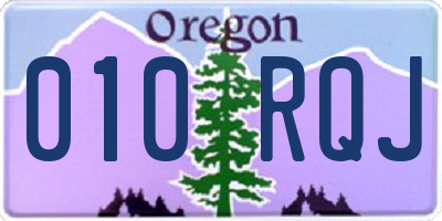 OR license plate 010RQJ