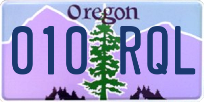 OR license plate 010RQL