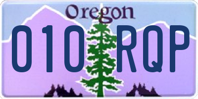 OR license plate 010RQP