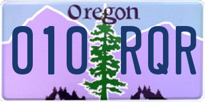 OR license plate 010RQR