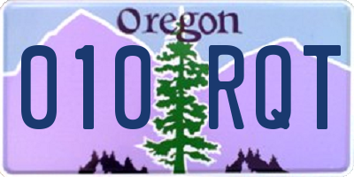 OR license plate 010RQT