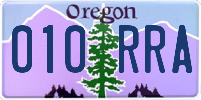 OR license plate 010RRA