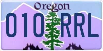 OR license plate 010RRL